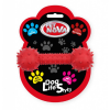 Pet Nova Zabawka dla psa Hantel z dzwonkiem Dental aromat wołowina czerwony 14cm