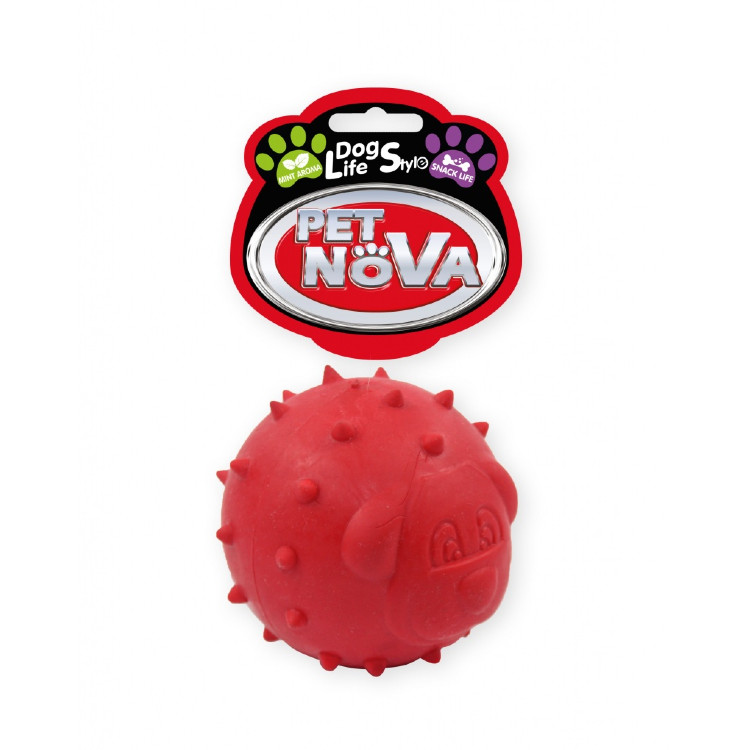 Pet Nova Zabawka dla psa Piłka na przysmaki aromat mięta czerwona 6,5cm