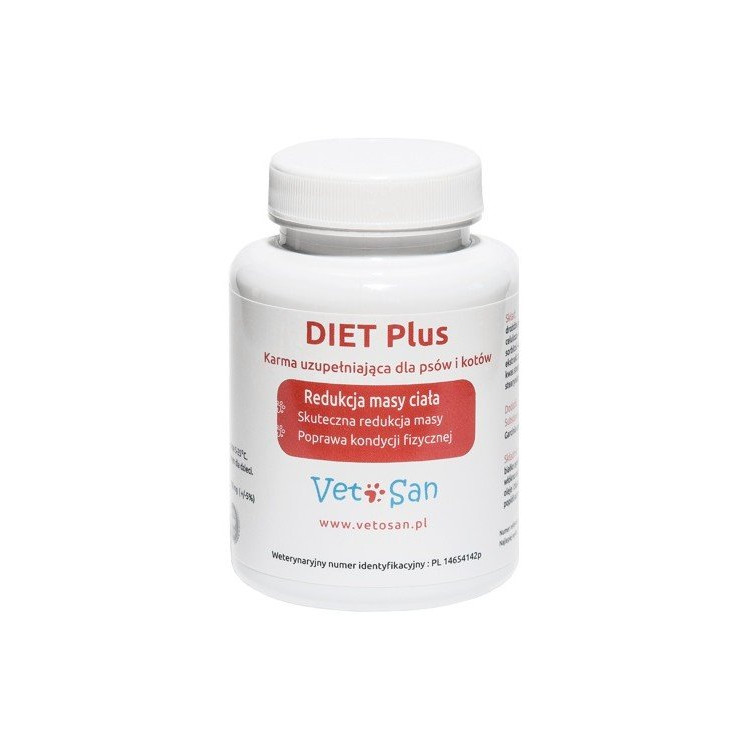Vetosan Diet Plus Redukcja masy ciała psa i kota Odchudzanie 90 tabletek