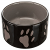 Trixie Miska ceramiczna dla psa czarna w szare łapki